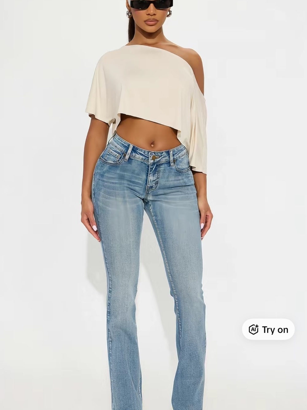 Fashion Nova Women's Light Wash Bootcut Jeans